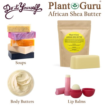 Raw African Shea Butter 1 lb. Bar 100% Pure Natural Unrefined IVORY - Imported From Ghana - Ideal Moisturizer For Dry Skin, Body, Face And Hair Growth. Great For DIY Soap and Lip Balm Making.