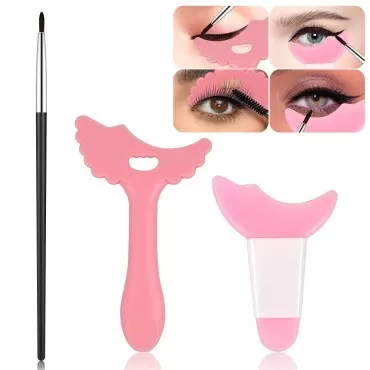 3Pcs Makeup Tools, Pink Eyeliner Stencils Silicone...