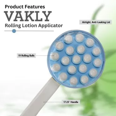 Vakly Roll On Lotion Applicator with Extralong Handle for Lotion, Cream, Gels and Oils (1)