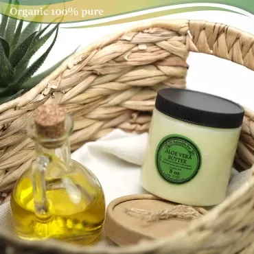 Dr Adorable - 8 oz - ALOE VERA BUTTER - 100% Pure Raw Fresh Natural Cold Pressed Skin Hair Nail Moisturizer DIY Creams Balms Lotions Soaps