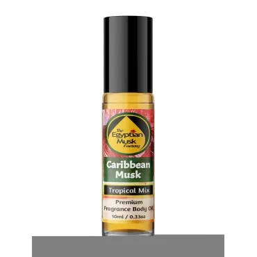 The Egyptian Musk Factory by WagsMarket - Caribbean Musk Perfume Oil for Men and Women, Choose from 0.33oz Roll On to 4oz Glass Bottle (0.33oz Roll On)