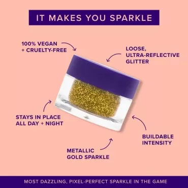 Unicorn Snot Holographic Cosmetic Glitter - Face & Body Glitter, Glitter Eyeshadow, Holiday Stocking Stuffers, Christmas Gift - Vegan & Gluten Free - 0.10oz/3g (Gasp/Metallic Gold)