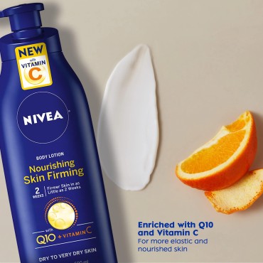 Nivea Skin Firming Body Lotion Variety Pack with 16.9 Fl Oz Nourishing Body Lotion and 6.7 Oz Skin Firming Gel Cream