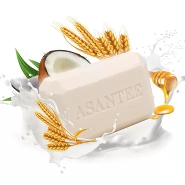 ASANTEE Rice Milk with Collagen and Honey Soap - Luxurious Body Soap for Soft, Clear, and Radiant Skin - Scent Long-Lasting (6-Packs)