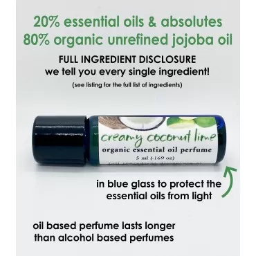 Island Deodorant Creamy Coconut Lime, Organic Essential Oil Perfume (5 ml)