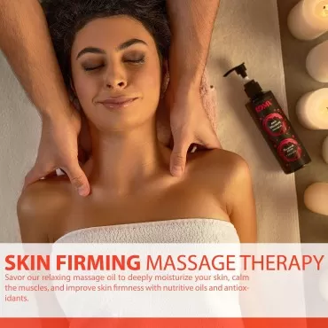 LOMA Body Massage Oil with Grapeseed and Bitter Orange Oil (8.8 fl oz) - Smooth Skin Firming Massager Treatment - Muscle Discomfort and Relaxation - Pomegranate Passion