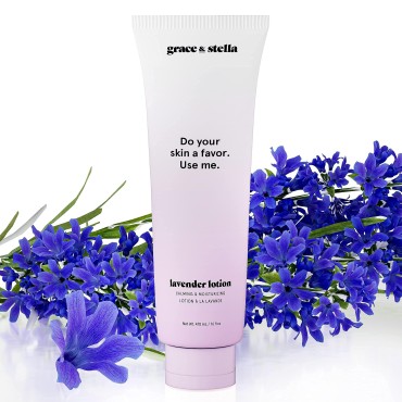 Lavender Body Lotion (16 oz) - Vegan - Hand & Body Moisturizing Lavendar Lotion - Lavender Lotion For Women And Men - Cruelty & Paraben Free - Womens Lavender Calming Lotion - Body Lotion Scented by grace & stella (1 pc (473 ml))