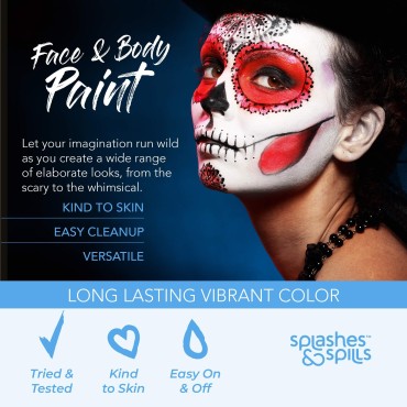 Face and Body Paint Cream, 30ml - Pretend Costume and Dress Up Makeup by Splashes & Spills (Black)