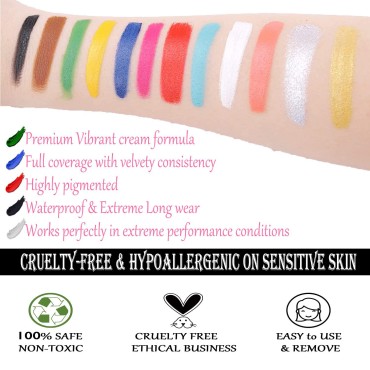 CCbeauty Professional 12 Colors Face Body Paint Ki...