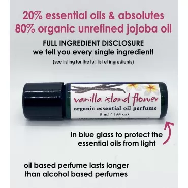 Island Deodorant Tropical Vanilla Flower, Organic Essential Oil Perfume (5 ml)