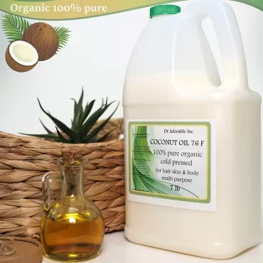 Dr Adorable - 7 lb - Coconut Oil 76 Degree - 100% Pure Natural Organic Cold Pressed