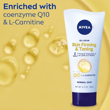 Nivea Skin Firming and Toning Body Gel Cream with Q10, Firming Body Cream, Moisturizing Skin Cream, 6.7 Oz Tube