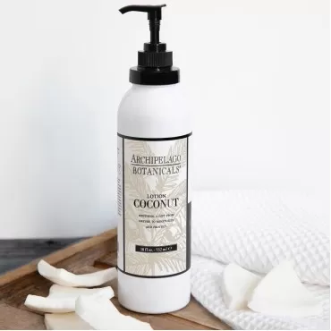 Archipelago Botanicals Coconut Lotion | Nourishing, Hydrating Daily Body Lotion | Free From Parabens, Phthalates and GMOs (18 oz)