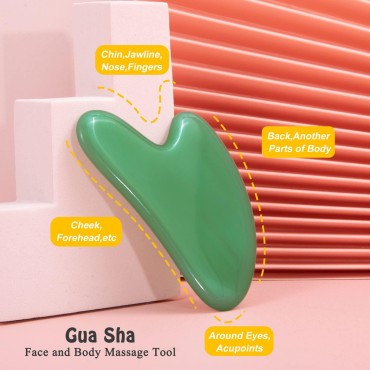 Ecoswer GuaSha,Gua Sha Facial Tool,Skin Massage for face and Body,Secret Therapy of Beauty from Asia.Tighten Skin, Reduce Puffiness and Wrinkle, Improve face Shape, Ease Fatigue.
