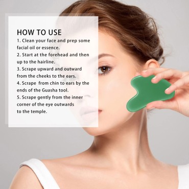 Ecoswer GuaSha,Gua Sha Facial Tool,Skin Massage for face and Body,Secret Therapy of Beauty from Asia.Tighten Skin, Reduce Puffiness and Wrinkle, Improve face Shape, Ease Fatigue.