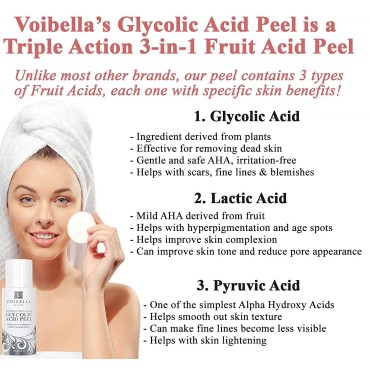 Glycolic Acid Peel - Chemical Peel For Face - Resurfacing Exfoliant for Sensitive Skin w Lactic & Pyruvic Fruit Acid (AHA) - Facial Exfoliator Kit & Mask for Dark Spots & Acne Scars Look Treatment