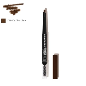 LA Colors 1 Browie Wowie Brow Pencil [ CBP406 CHOCOLATE ] Eyebrow Eye Brow + Free Zipper Bag