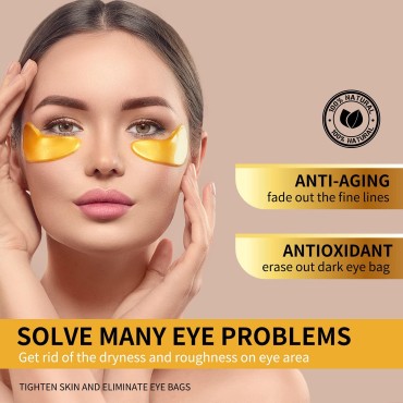 LAVDIK Under Eye Patches, 24K Gold Eye Mask - 12 P...