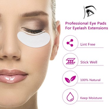 100 Pairs Under Eye Pads, Eyelash Extension Gel Patches Hydrogel Eyes Patches Lint Free Eye Pads for Eyelash Extension Supplies