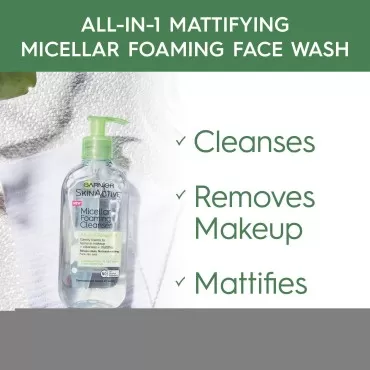 Garnier SkinActive Micellar Foaming Face Wash, For Oily Skin, 6.7 fl oz