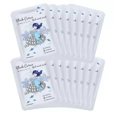 Veraclara] Real Moist Facial Mask (16 Pack) Korean Skincare | Lighten, Moisturize, Firming Skin | Diminish Dark Spot & Circles | Black Caviar