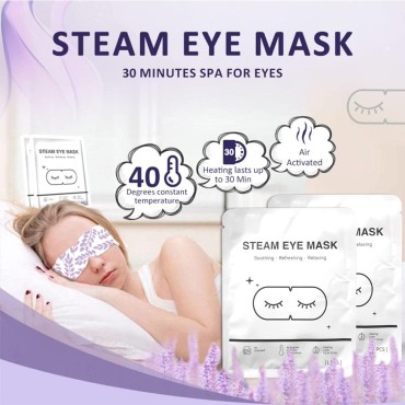 20 Packs Steam Eye Mask for Dark Circles, Lavender...