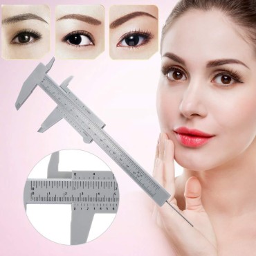 150MM Microblading Eyebrow Ruler, Double Scale Plastic Eyebrow Tattoo Permanent Make Up Micrometer Measuring Measurement Tool Tattoo Stencils