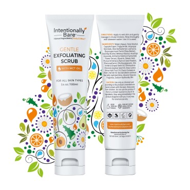Intentionally Bare Exfoliating Face Scrub with MCT Oil - Keto for Your Face - Gentle Face Scrub - Exfoliating Face Wash - Hydrating Face Exfoliator - Face Scrub for Women - Firming Facial Scrub. 3.4oz