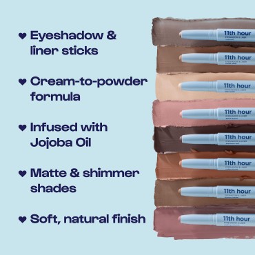 ALLEYOOP 11th Hour Cream Eye Shadow Sticks - Coffee Break (Matte) - Award-winning Eyeshadow Stick - Smudge-Proof and Crease Proof for Over 11 Hours - Easy-To-Apply and Compact for Travel, 0.05 Oz