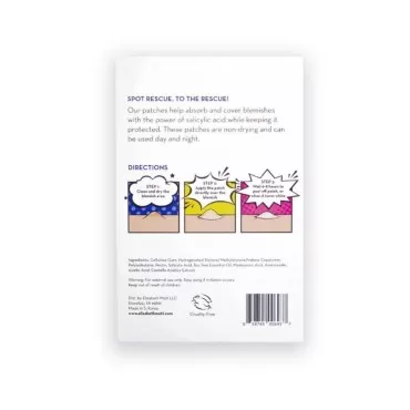 Elizabeth Mott Spot Rescue Blemish Patches w Salicylic Acid-Hydrocolloid Spot Stickers for Covering & Healing Zits and Blemishes, Transparent for Day & Night, Vegan & Cruelty-Free(36 Count)