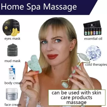 DIFFMELY Jade Roller GuaSha Skincare - Gua sha tools, Face Ice Rollers, Skin care gift
