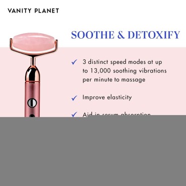 Vanity Planet Rousa Vibrating Rose Quartz Roller -...