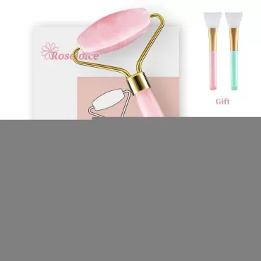 Rosejoice Pink Rose Quartz Jade Roller for Face-Natural Handmade-Crafted Facial Massager Skin Tool for Anti Aging Skincare
