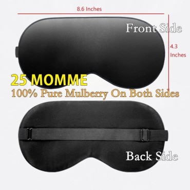 MAXFEEL 25 Momme 100% Mulberry Silk Sleep Mask for...