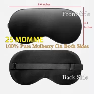 MAXFEEL 25 Momme 100% Mulberry Silk Sleep Mask for...