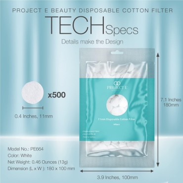 500pcs Cotton Filter (11mm) by Project E Beauty | ...
