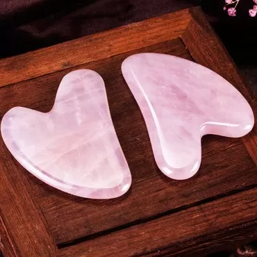 Rose Quartz Gua Sha Facial Tools,Natural Jade Gua Sha Massage Tool,Guasha Tool for Face,Eyes,Neck & Body,Genuine Gua Sha Stone Facial Massager,Skin Care Tools,Lymphatic Drainage,Reduce Wrinkles
