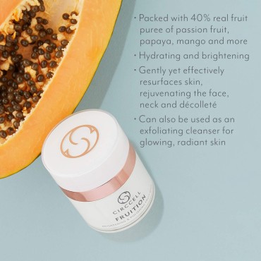 CIRCCELL Fruition Brightening & Polishing Real Fruit Smoothie Exfoliating Facial Mask or Cleanser -Hydrating Facial Skincare Treatment for All Skin Types, 1.98 Fl Oz