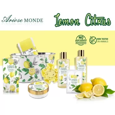 Bath Gift Set, Lemon Citrus Spa Gift Basket for Wo...