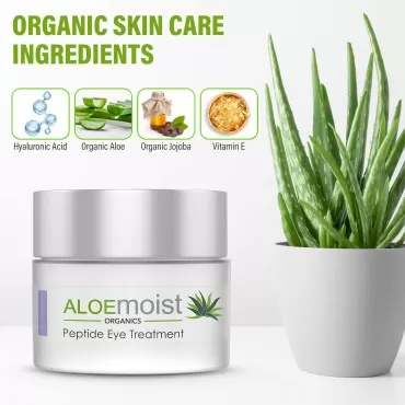 Under Eye Cream Anti Aging - Complete Peptide Eye Treatment with Hyaluronic Acid, Aloe, Vitamin E, Amino Acids - Natural Eye Wrinkle Cream - Hydrating Eye Cream for Dark Circles and Puffiness 0.5 oz