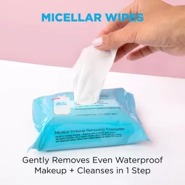Garnier SkinActive Micellar Facial Cleanser & Makeup Remover Wipes for Waterproof Makeup (25 Wipes), 2 Count (Packaging May Vary)