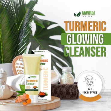 AMVital Turmeric Facial Cleanser for Brighter, Nou...