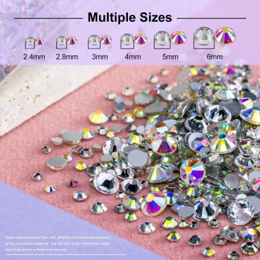 3500pcs Face Gems for Makeup with Glue, Colorful B...