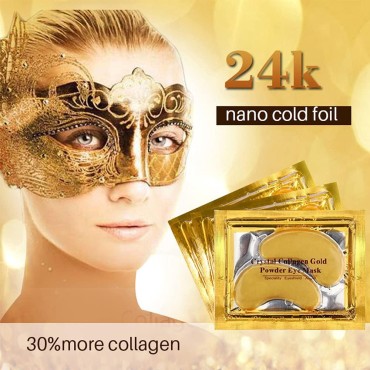24K Gold Crystal Collagen Under Eye Mask, Anti Agi...