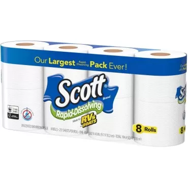 Scott Rapid Dissolve Bath Tissue Made for RVs and Boats (24 Rolls)