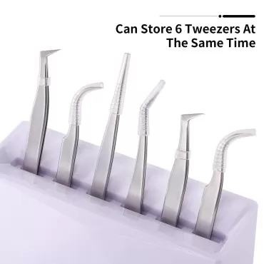 Embagol 6 Holes Tweezers Holder Stand Display Lash Extension Stand Storage for Eyelashes Extension White