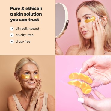 LE GUSHE Under Eye Patches 24K Gold Eye Mask - Ant...