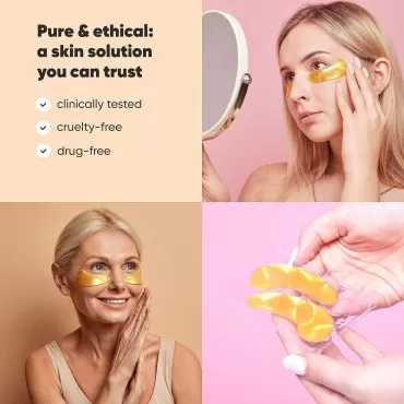 LE GUSHE Under Eye Patches 24K Gold Eye Mask - Ant...