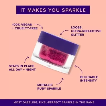 Unicorn Snot Holographic Cosmetic Glitter - Face & Body Glitter, Glitter Eyeshadow, Holiday Stocking Stuffers, Christmas Gift, Sparkly Eyeshadow - Vegan & Gluten Free - 0.10oz/3g (Flirt/Metallic Ruby)