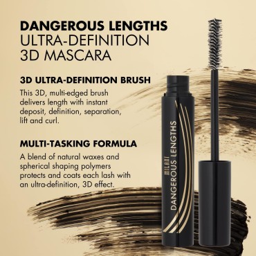 Milani Dangerous Lengths - Ultra Def 3D Mascara - Black (0.28 Fl. Oz.) Paraben-Free Lengthening Mascara that Dramatically Lifts, Separates and Lengthens Lashes
